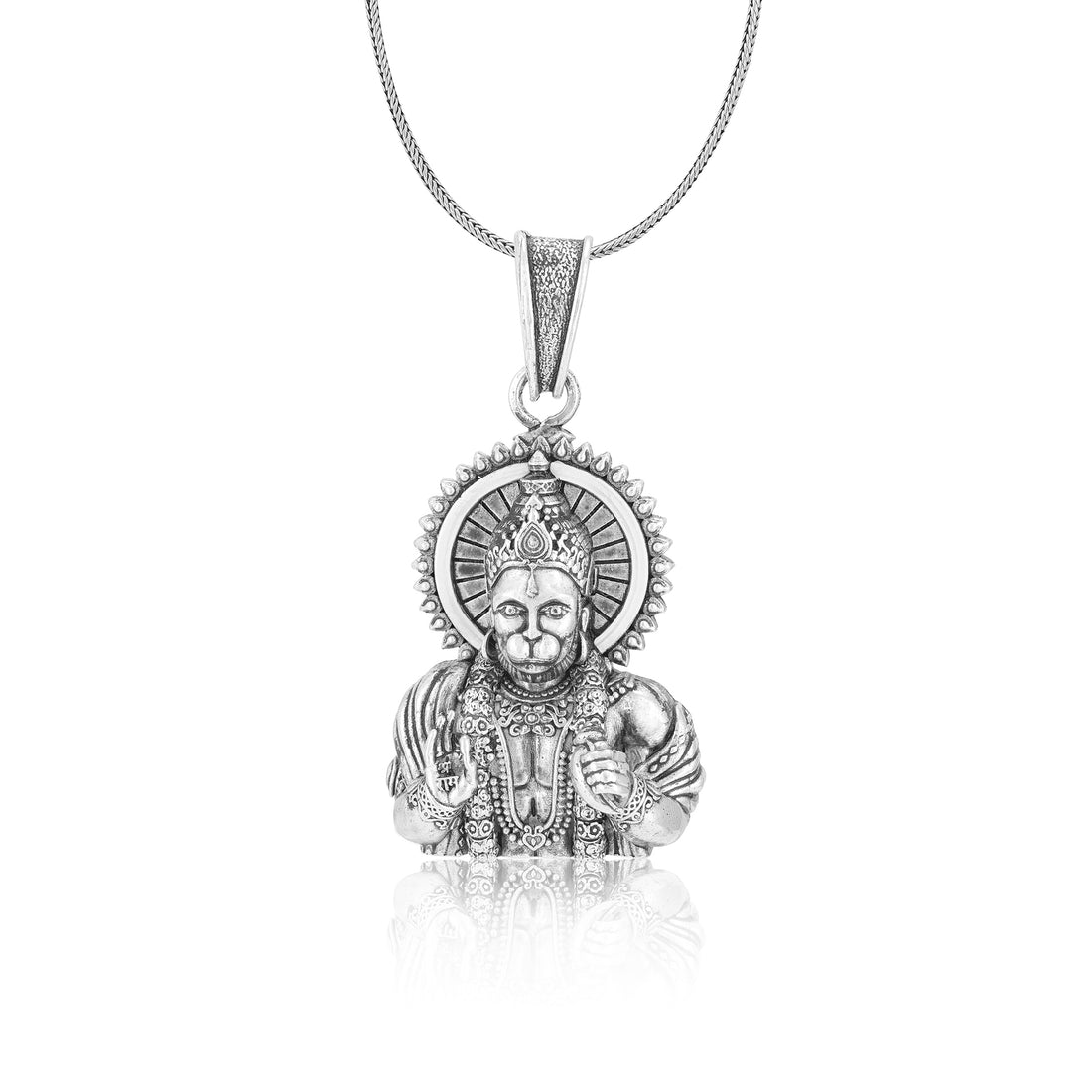 925 Sterling Silver Divine Hanuman Oxidised Pendants For Men &amp; Women