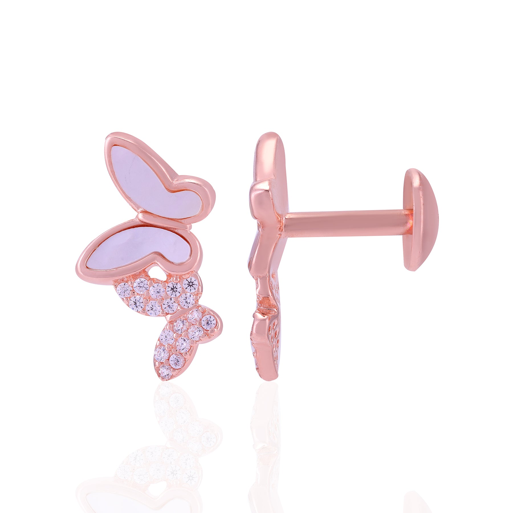 925 Sterling Silver Dual Style Butterflies Earrings For Women
