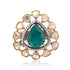 Sterling Silver Dual Tone Polki Green Ring