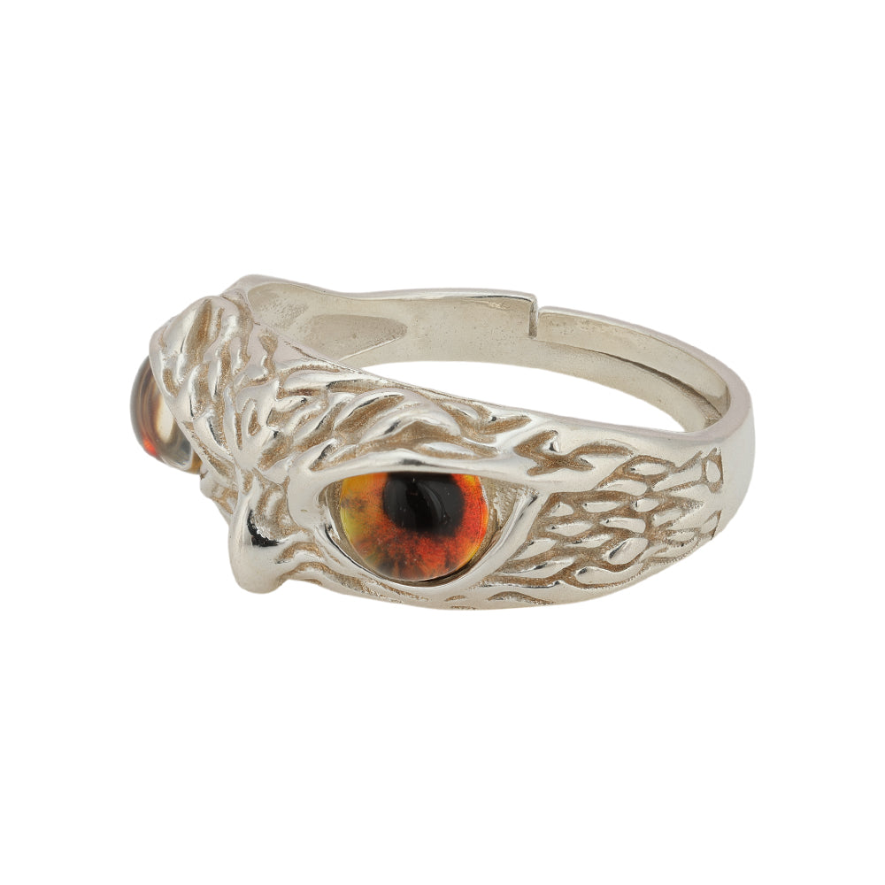 925 Sterling Silver Eagle Eye Rhodium Plated Rings for Men
