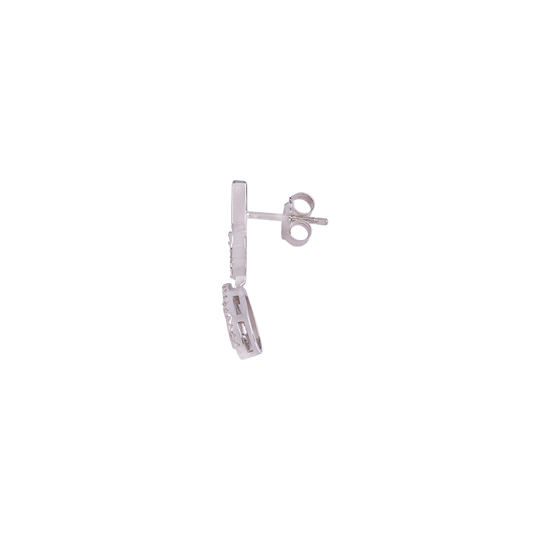 925 Sterling Silver Elegant Zircon Stone Stud