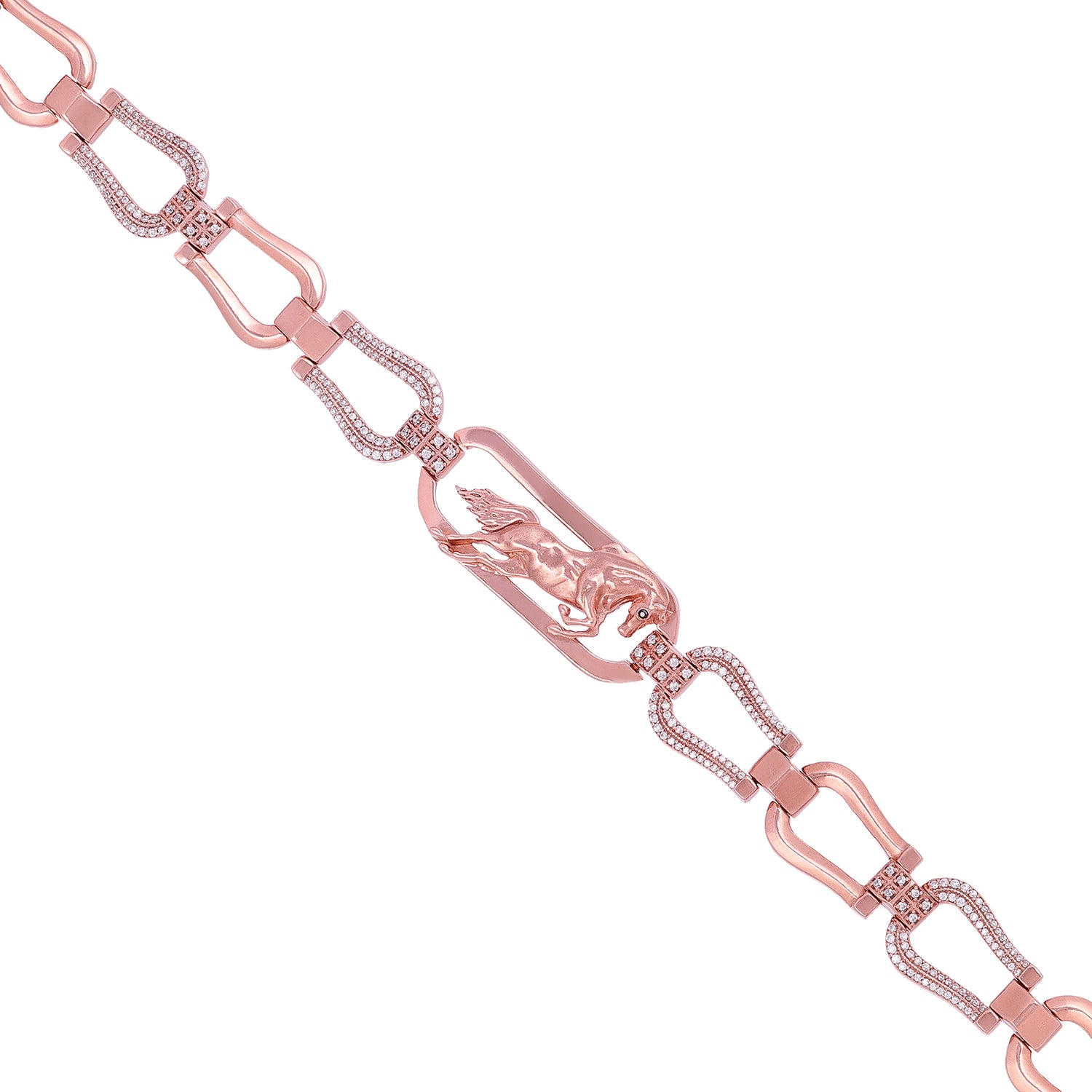 925 Sterling Silver Elongated Flat Link Chain Rose Gold Plated Bracelets For Women