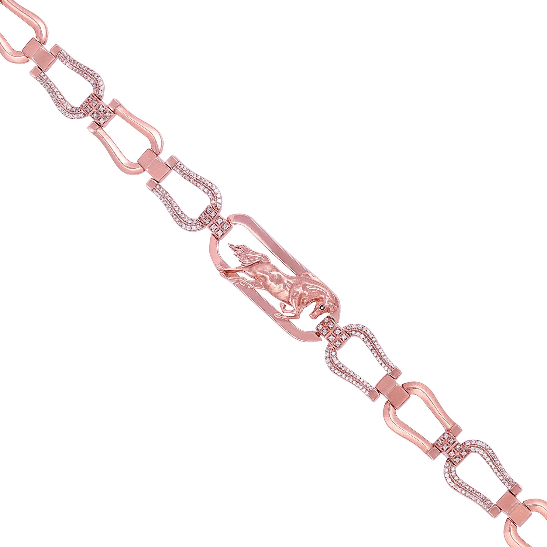 925 Sterling Silver Elongated Flat Link Chain Rose Gold Plated Bracelets For Women
