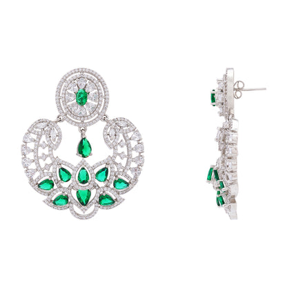 Sterling Silver Eternal Green Glow Earring