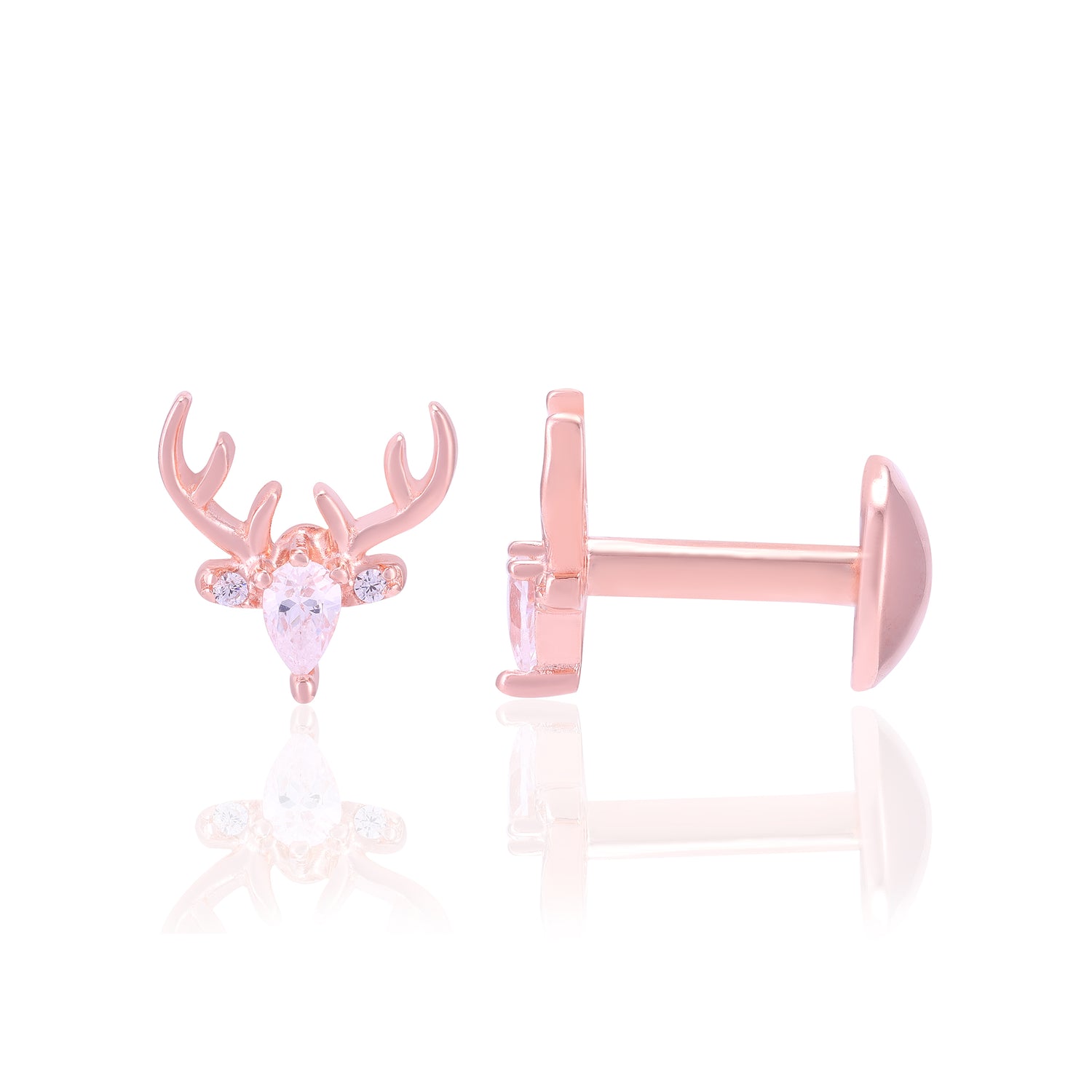 925 Sterling Silver Festive Antler Earrings For Women
