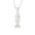 925 Sterling Silver Fish Bone Rhodium Pendants For Women