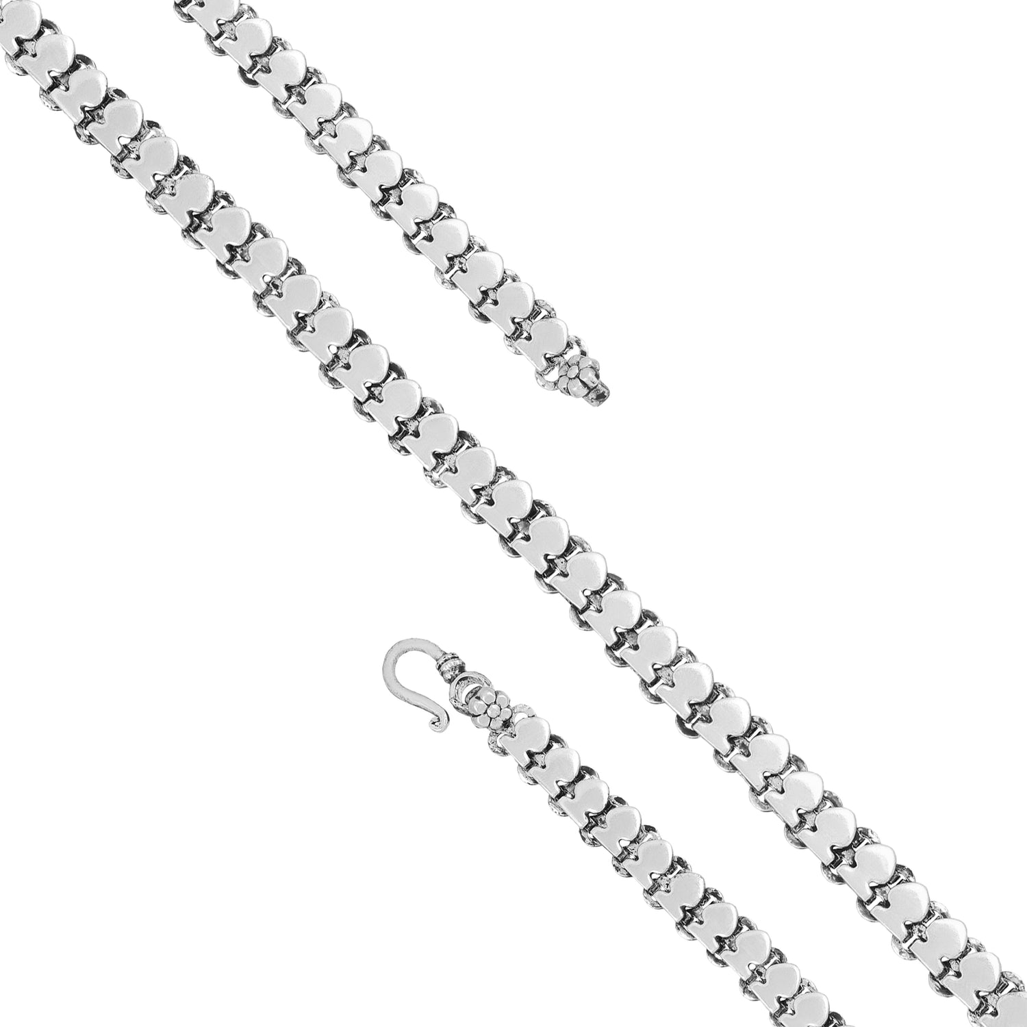 925 Sterling Silver Fishlet Motif Rhodium Plated Bracelet For Women