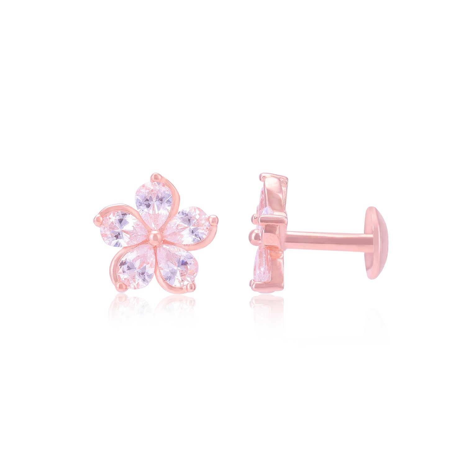 925 Sterling Silver Flower Pattern Earrings For Women