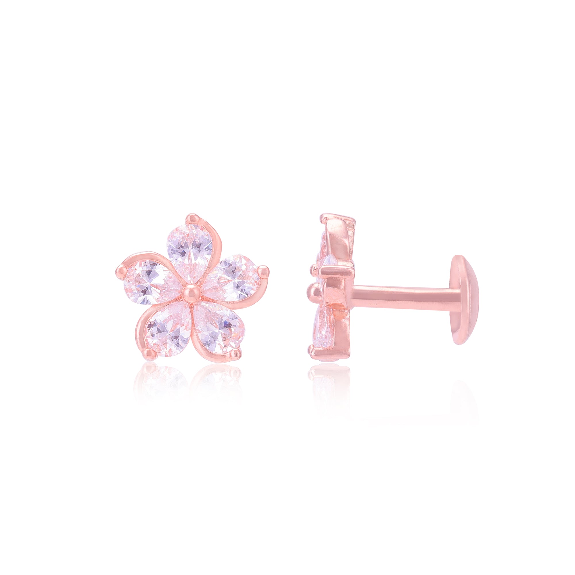 925 Sterling Silver Flower Pattern Earrings For Women