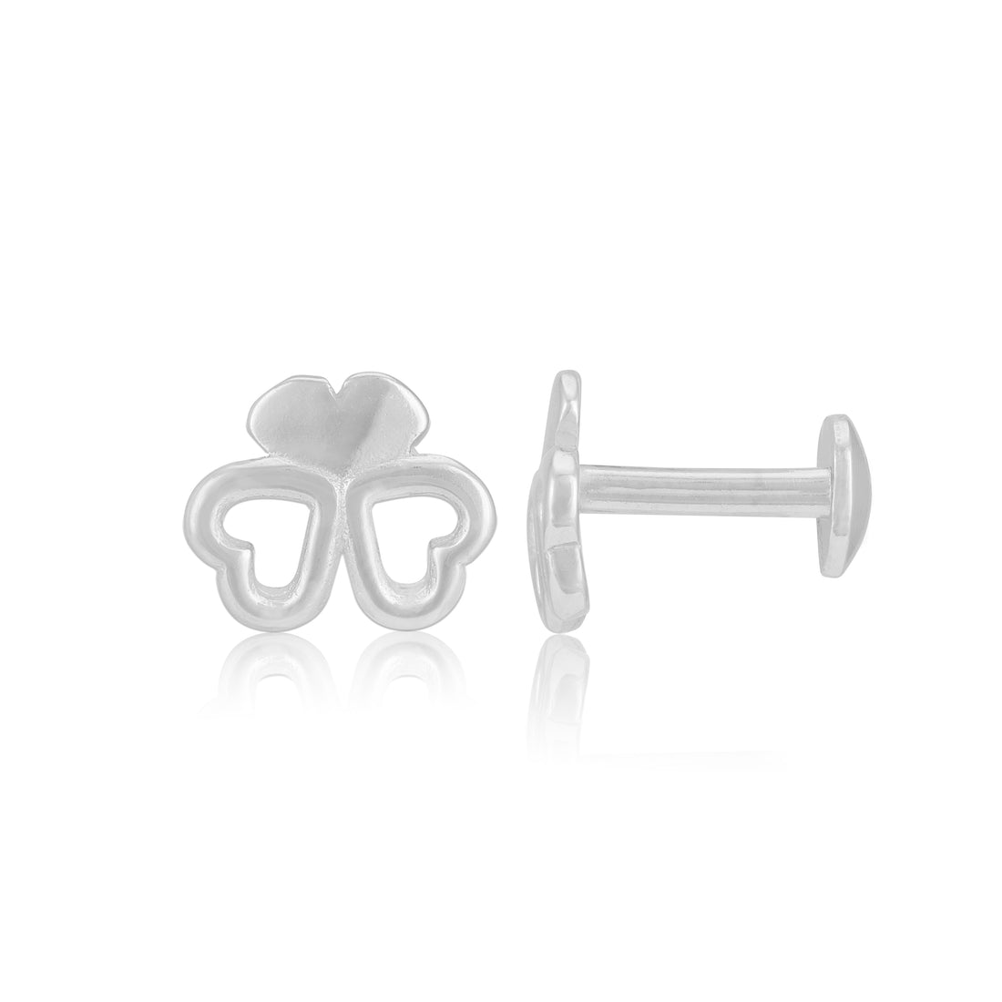 925 Sterling Silver Flutter Love Rhodium Plated Stud for Women