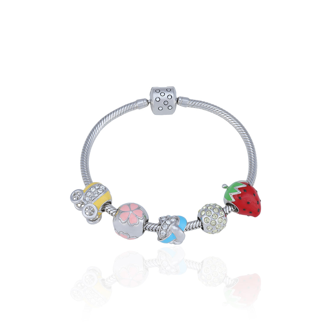 925 Sterling Silver Fragaria Whimsy Charm  Pendant for Women