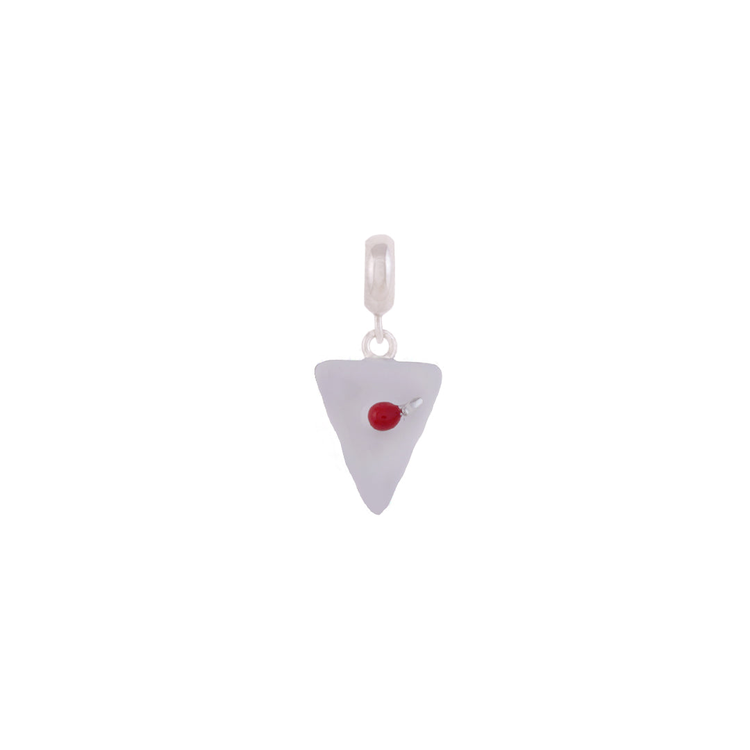 925 Sterling Silver Frosted Vanilla Cake Rhodium Plated Pendant For Kids