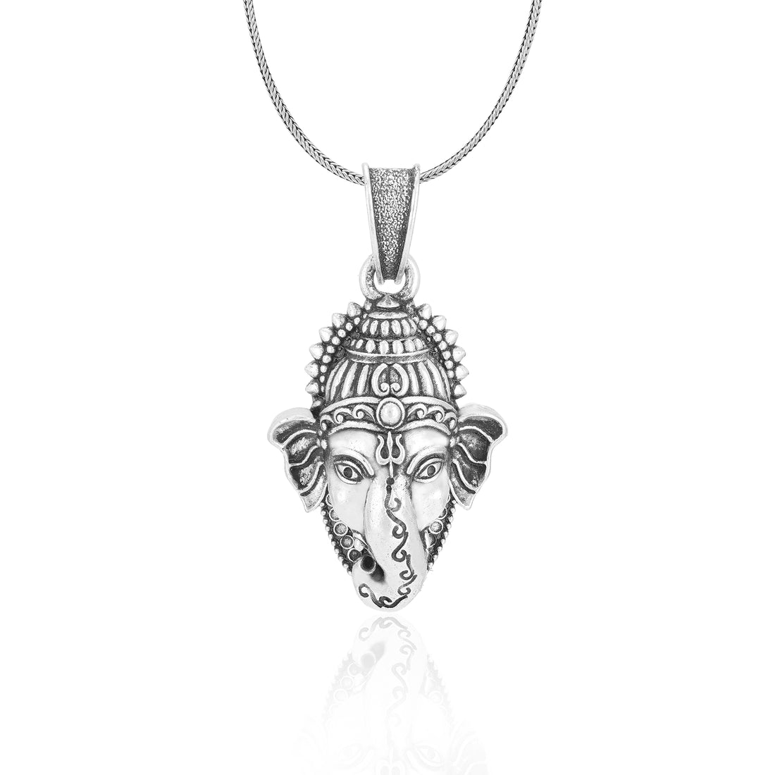 925 Sterling Silver Ganesha Face Oxidised Pendants for Men & Women