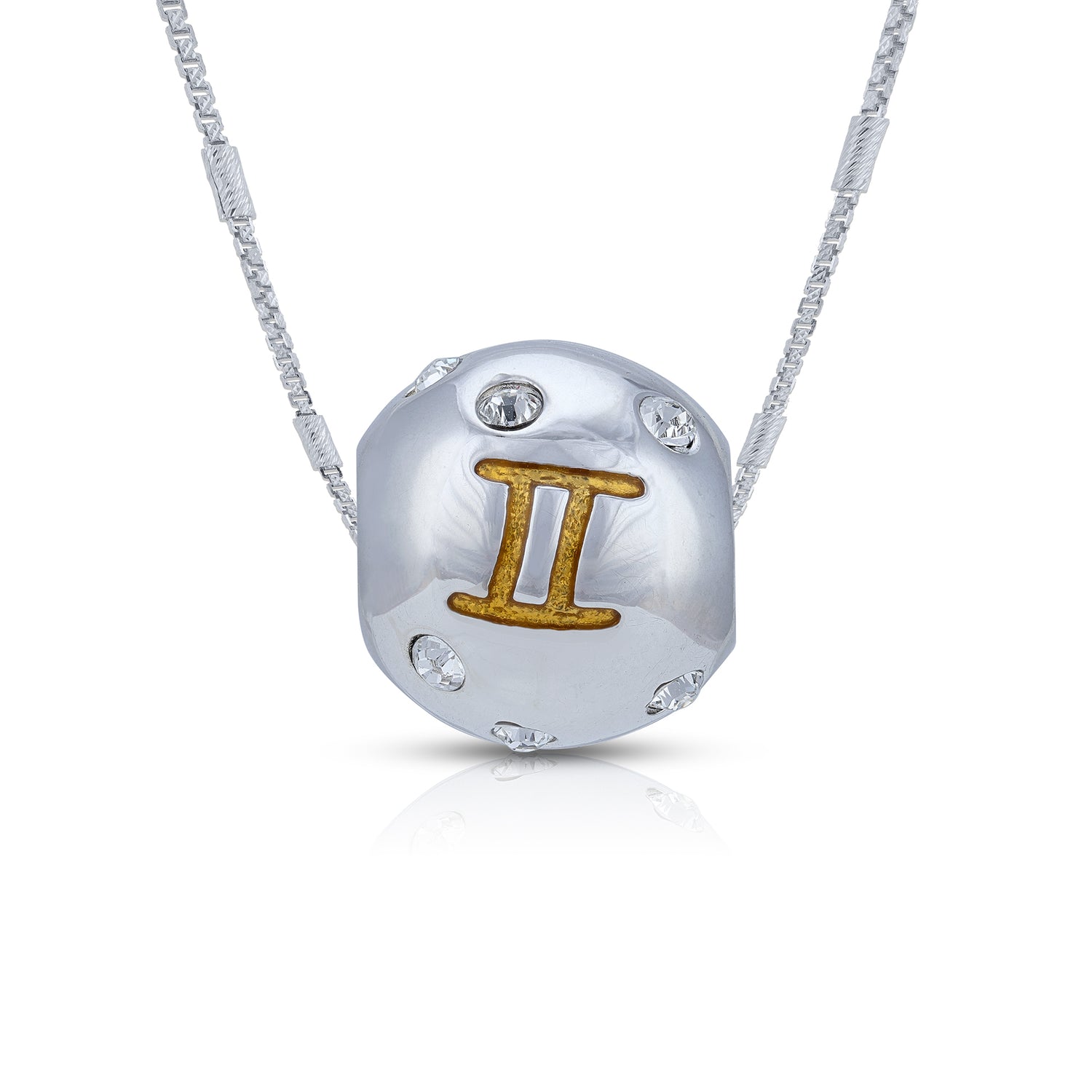 925 Sterling Silver Gemini Radiance Orb Charm Pendant for Women
