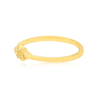 925 Sterling Silver Geometric Petal Gold Plated Ring for Women