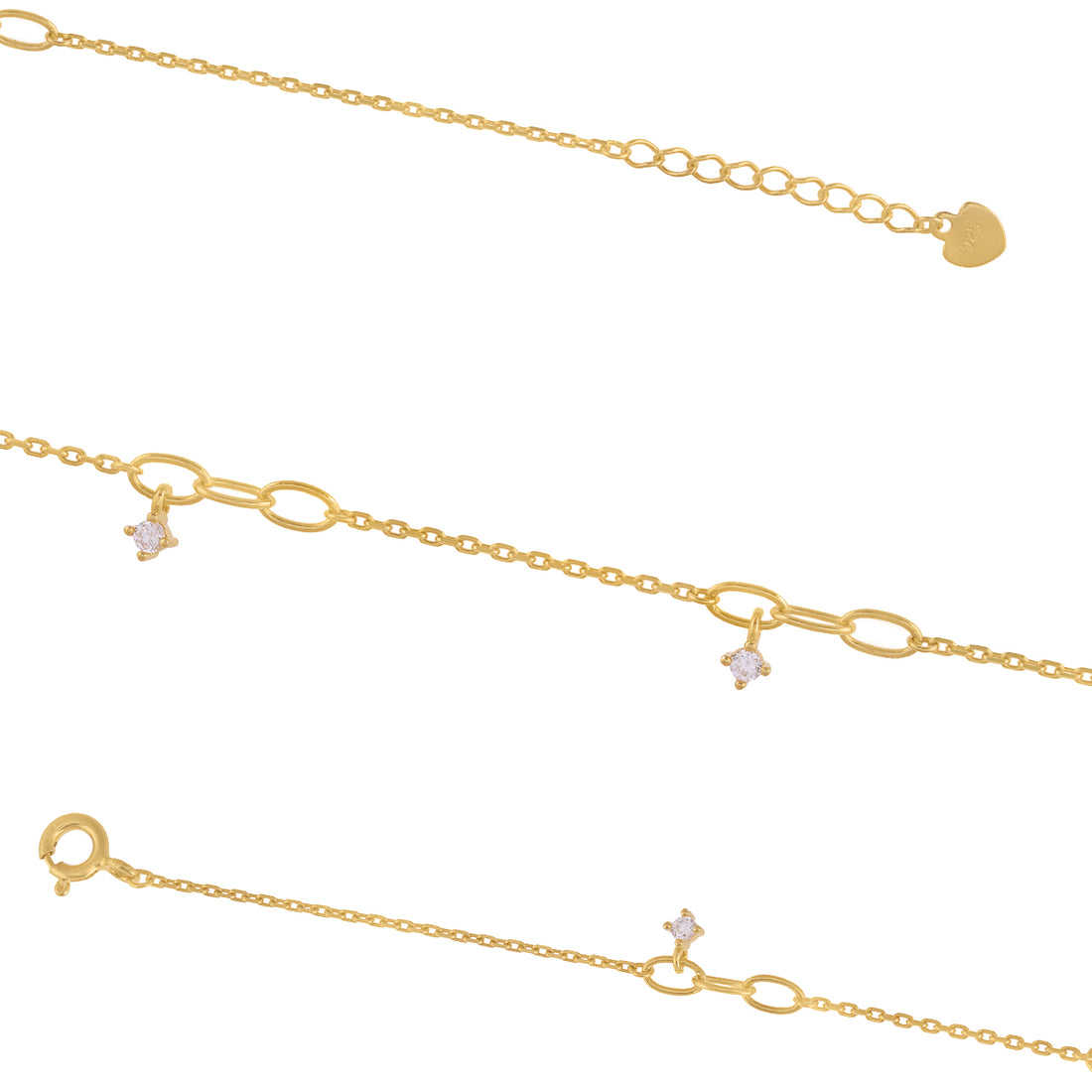 Gleaming Gold Bracelet 925 sterling silver