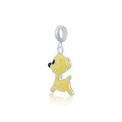 925 Sterling Silver Gleeful Dainty Deer Charm Pendant for Women