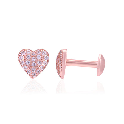 925  Sterling Silver Glittering Heart Earrings For Women