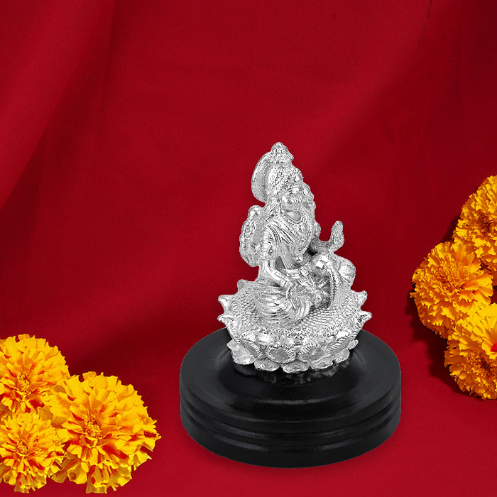 925 Sterling Silver Goddess Lakshmi Idol With Rosewood For Pooja 
