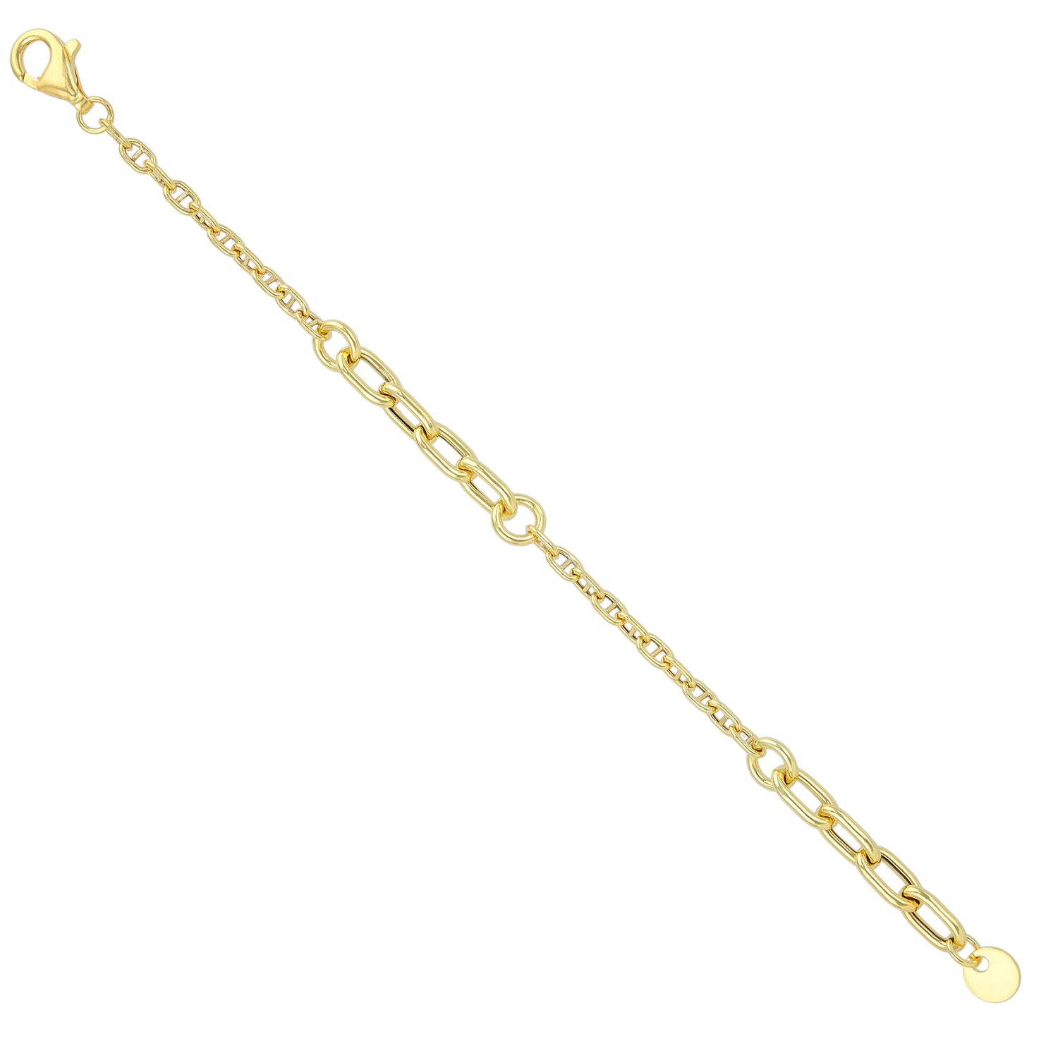 925 Sterling Silver Gold Plated Circuit Link Bracelet for Men