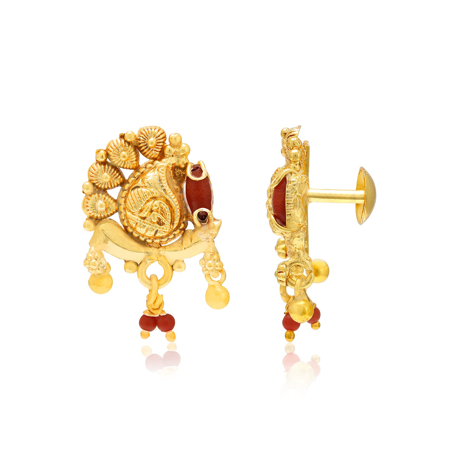925 Sterling Silver Gold Plated Managa Traditional Dangler Drop Earrings for Women