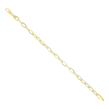 925 Sterling Silver Gold Plated Stride Oval Link Bracelet for Men