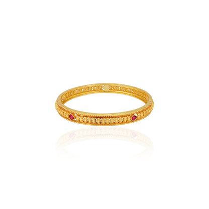 925 Sterling Silver Gold Plated Traditional Temple Embossed Deity Figures Teardrop Bangles for Women