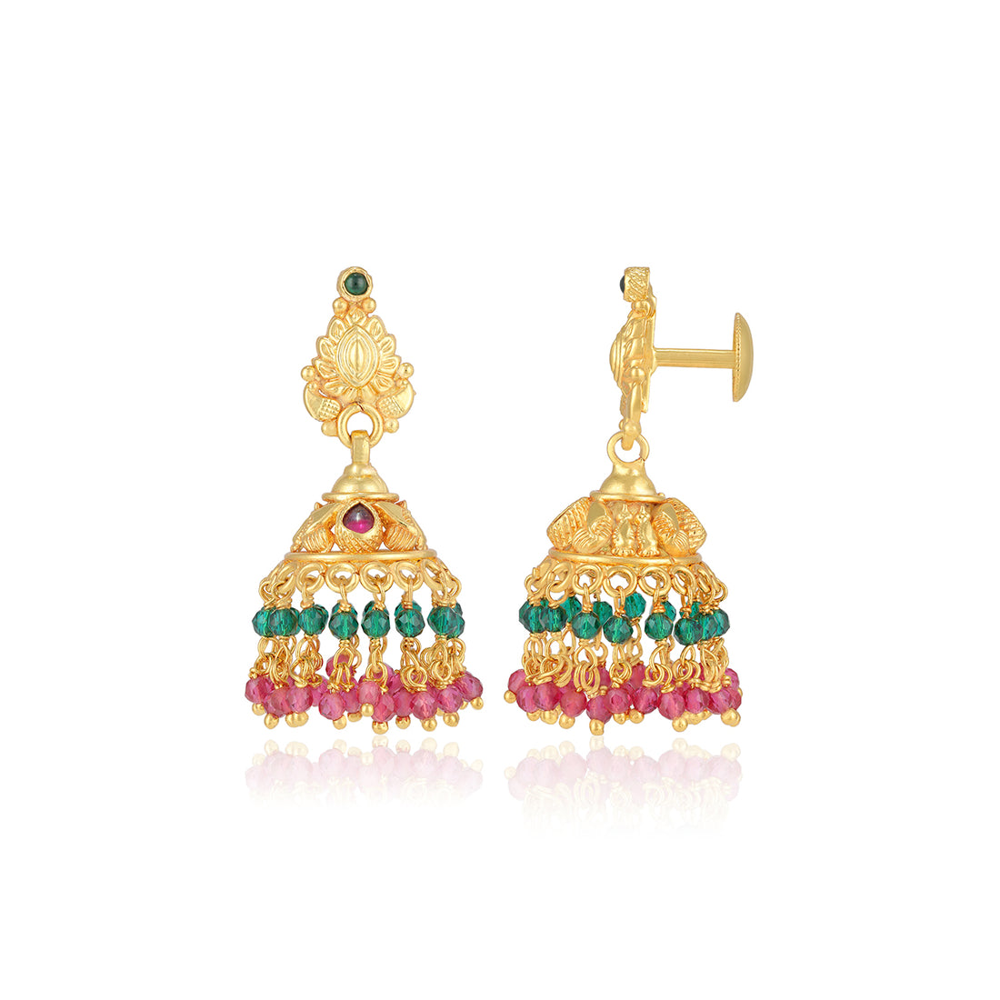 925 Sterling Silver Gold Plated Vintage Jhumka for Women