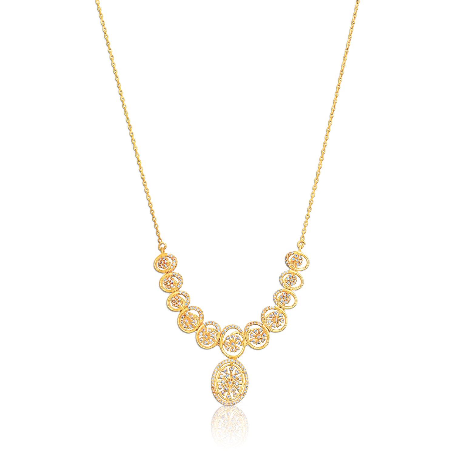 925 Sterling Silver Golden Flora Medallion Necklace for Women