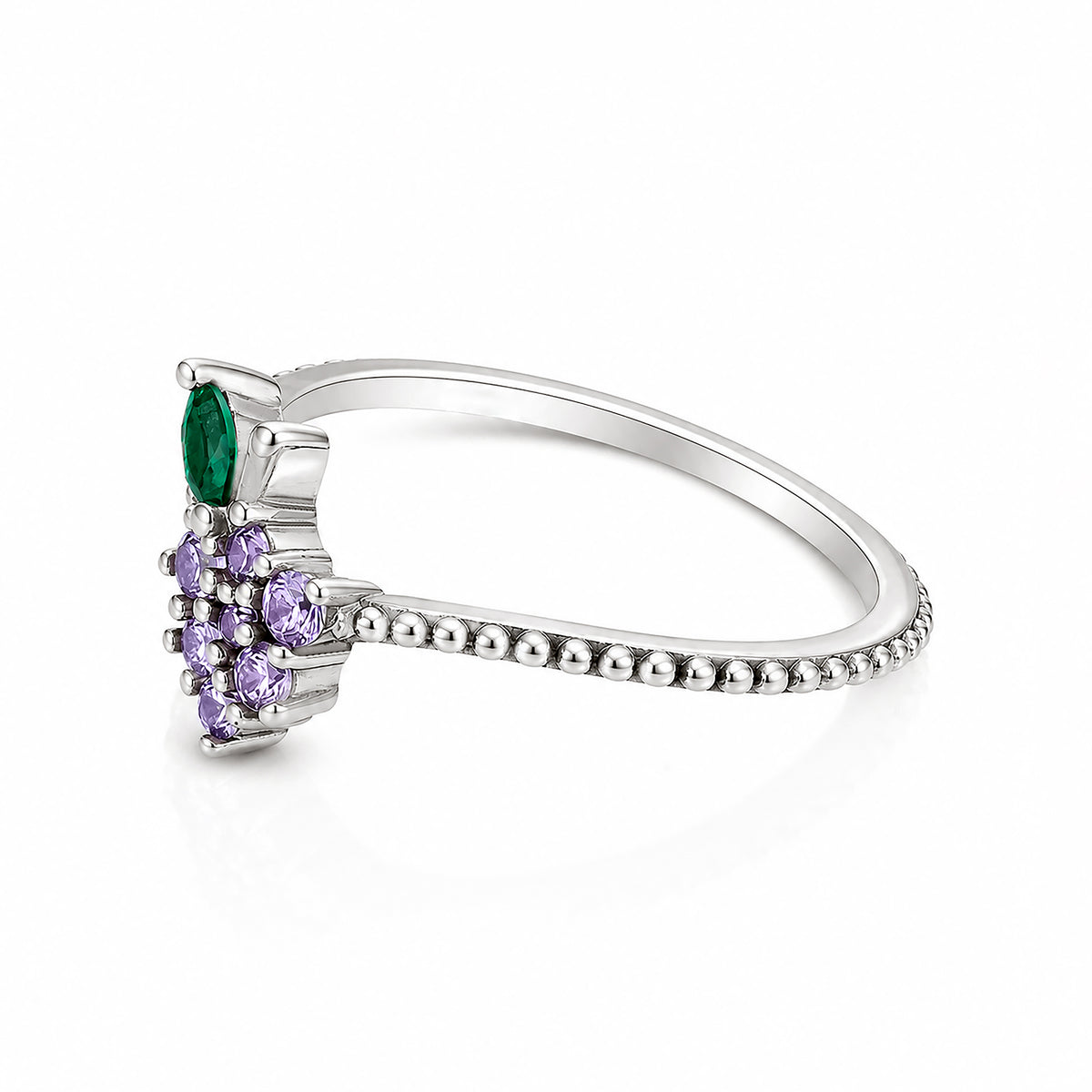 Sterling Silver Grape Cluster Ring