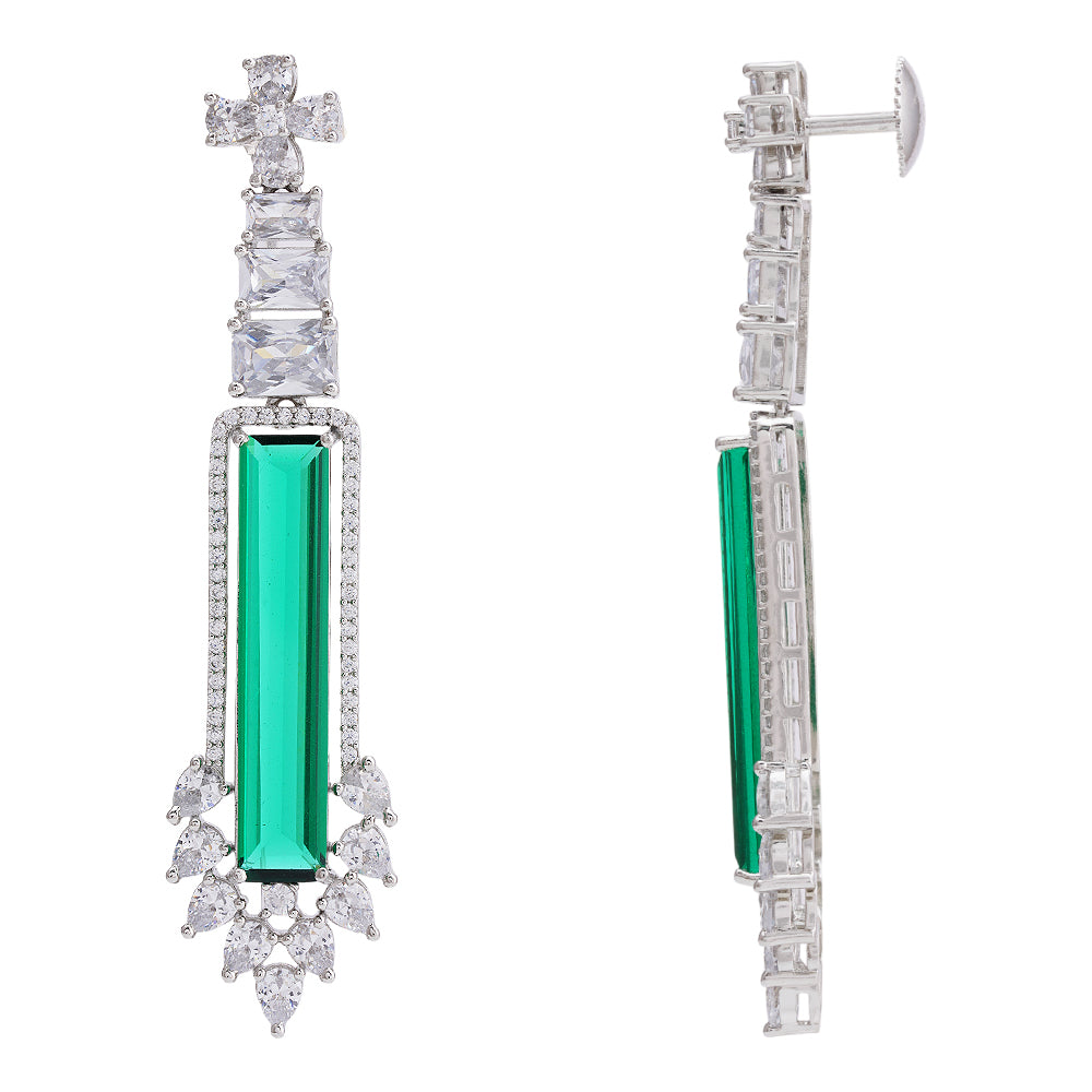 Sterling Silver Green Hover Earrings