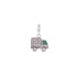 925 Sterling Silver Green Mini Truck Rhodium Plated Pendant For Kids