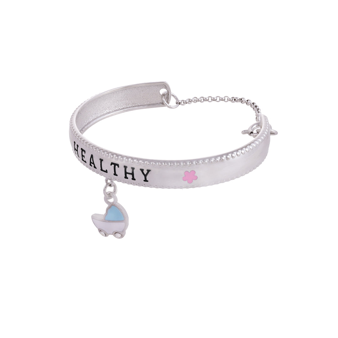 925 Sterling Silver Healthy Printed Dolphine Drop Kada For Kids