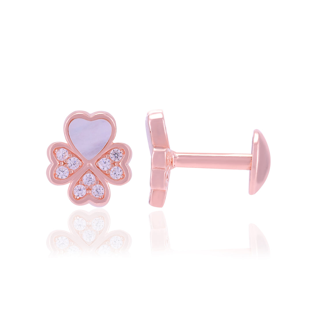 925 Sterling Silver Heart Shaped Petals Earrings For Women