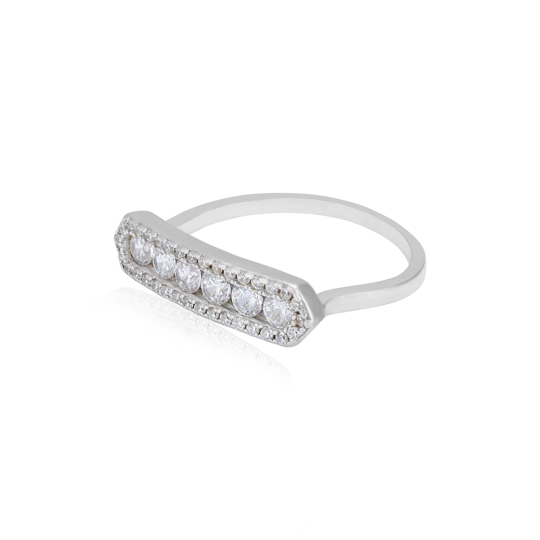 925 Sterling Silver Hexa Crown Halo Sparkle Ring for Women