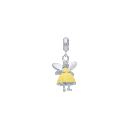 925 Sterling Silver Honeydew Fairy Rhodium Plated Pendant For Kids