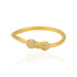 925 Sterling Silver Iconic Bow Curve Gold Plated Ring for Women