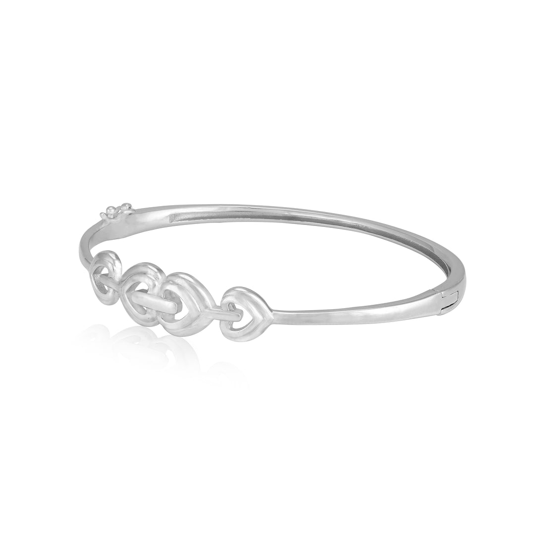 925 Sterling Silver Intertwine Love Rhodium Plated Bracelet for Women