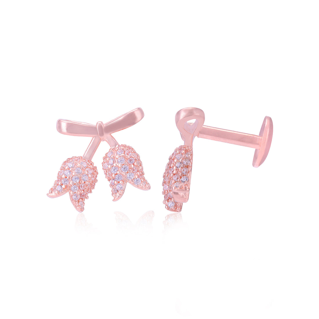 925 Sterling Silver Knotted Tulip Flower Earrings For Women