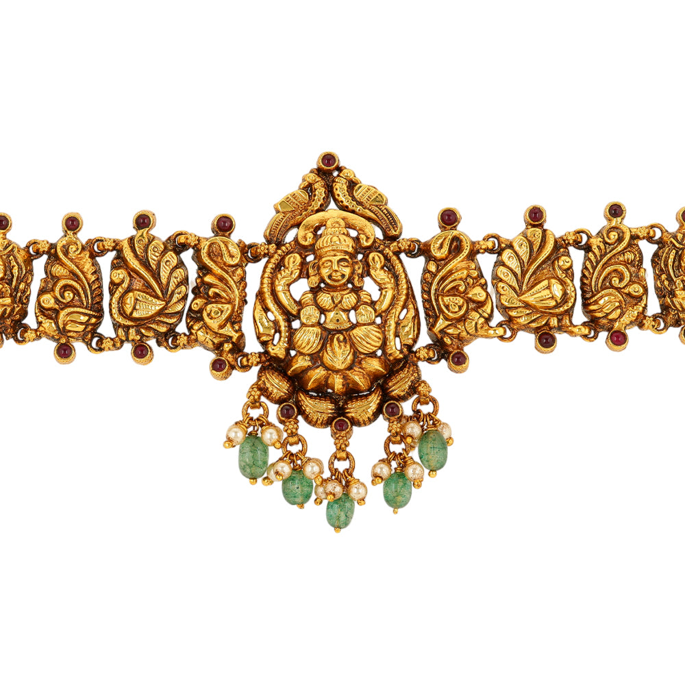 925 Sterling Silver Lakshmi Exquisite Peacock Gold Plated Vankki For Women