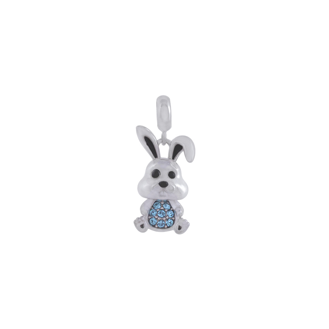 925 Sterling Silver Lil Bunny Rhodium Plated Pendant For Kids