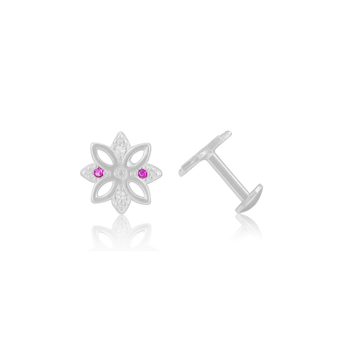 925 Sterling Silver Lily Shine Rhodium Plated Earrings For Women
