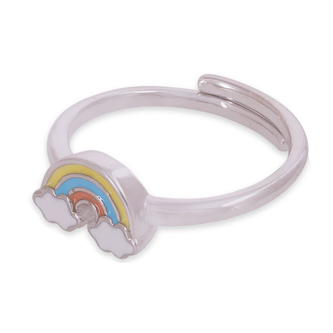 925 Sterling Silver Little Dreambow Rhodium Plated Ring For Kids