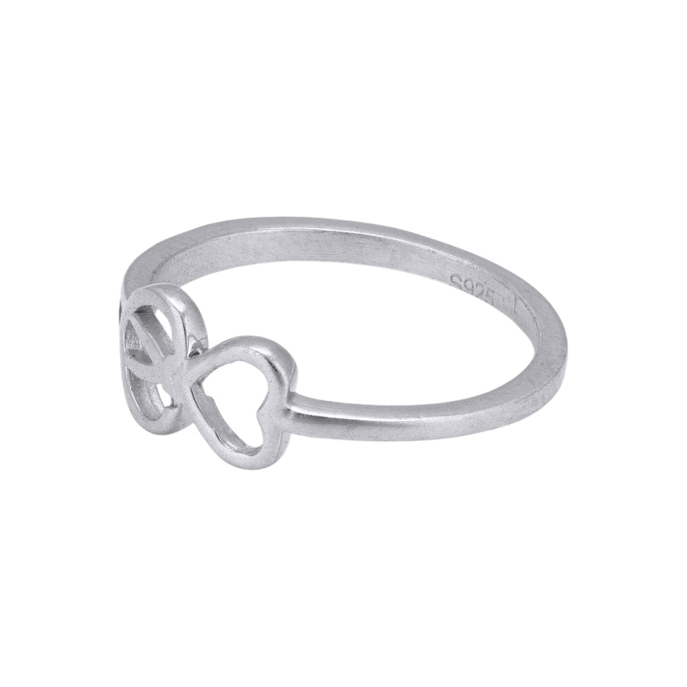 925 Sterling Silver Love Double Hearts Rhodium Plated Rings for Women
