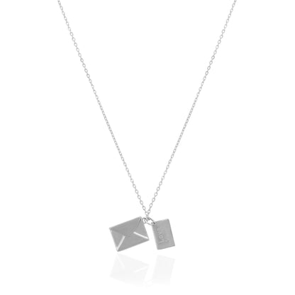 925 Sterling Silver Love Notes Personalized Rhodium Plated Pendant Chain