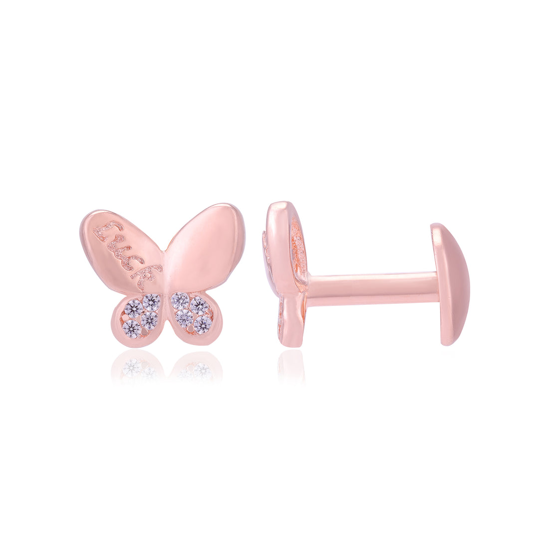 925 Sterling Silver Lucky Printed Butterfly Earrings For Women