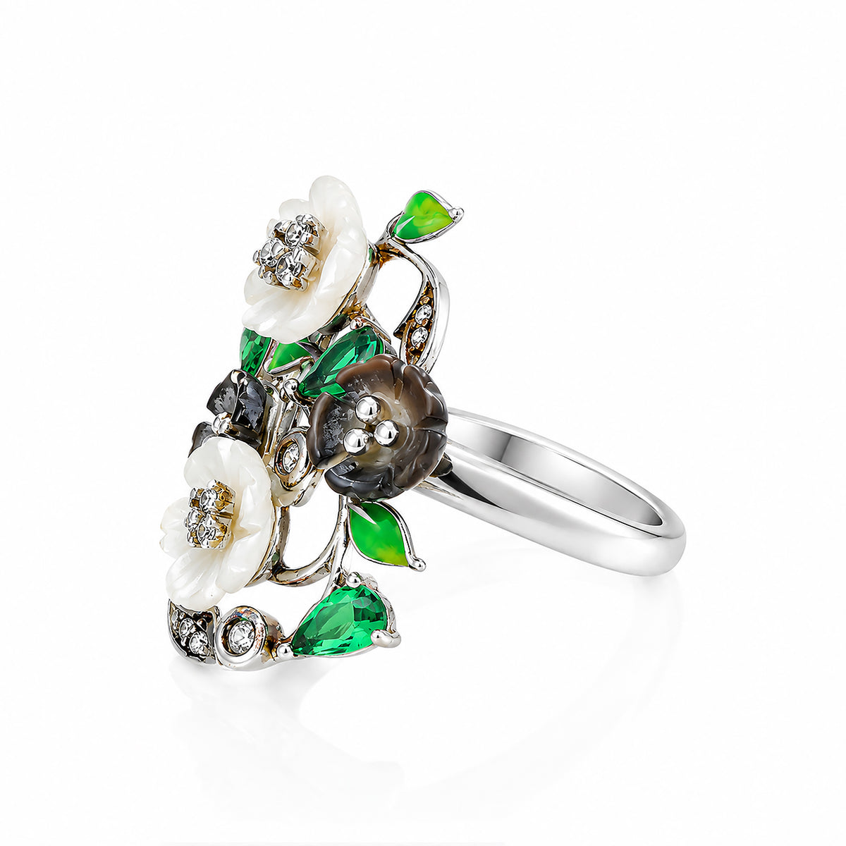 Sterling Silver MOP Botanica Blossom Statement Ring