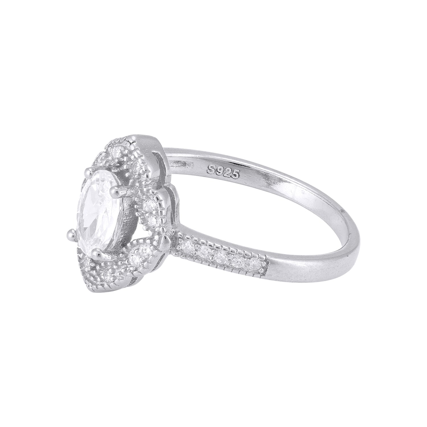 925 Sterling Silver Marquise Halo Vintage Engagement Ring for Women