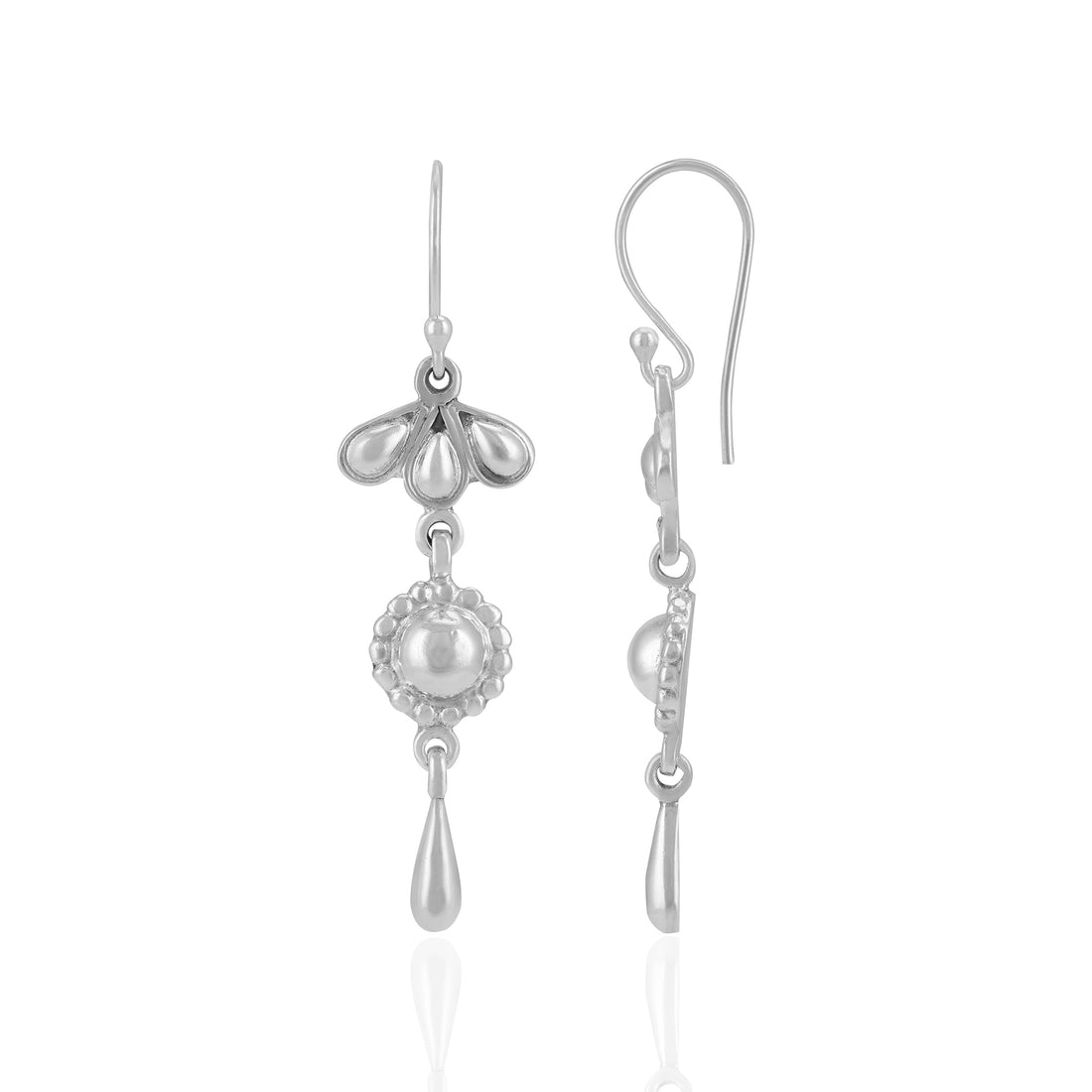 Sterling Silver Modern Minimal Teardrop Earrings For Women