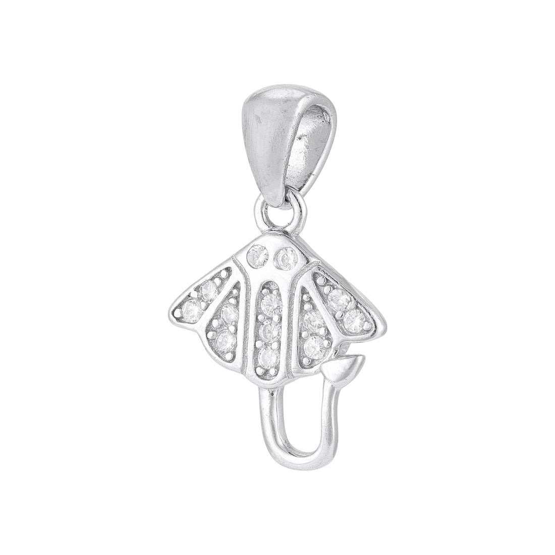 925 Sterling Silver Modern Outline Umbrella Charm Pendant for Women